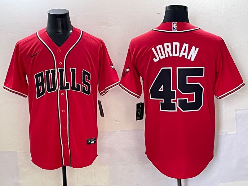 Men 2025 Chicago Bulls #45 Jordan Red Joint Name Nike NBA Jersey style 1->chicago bulls->NBA Jersey